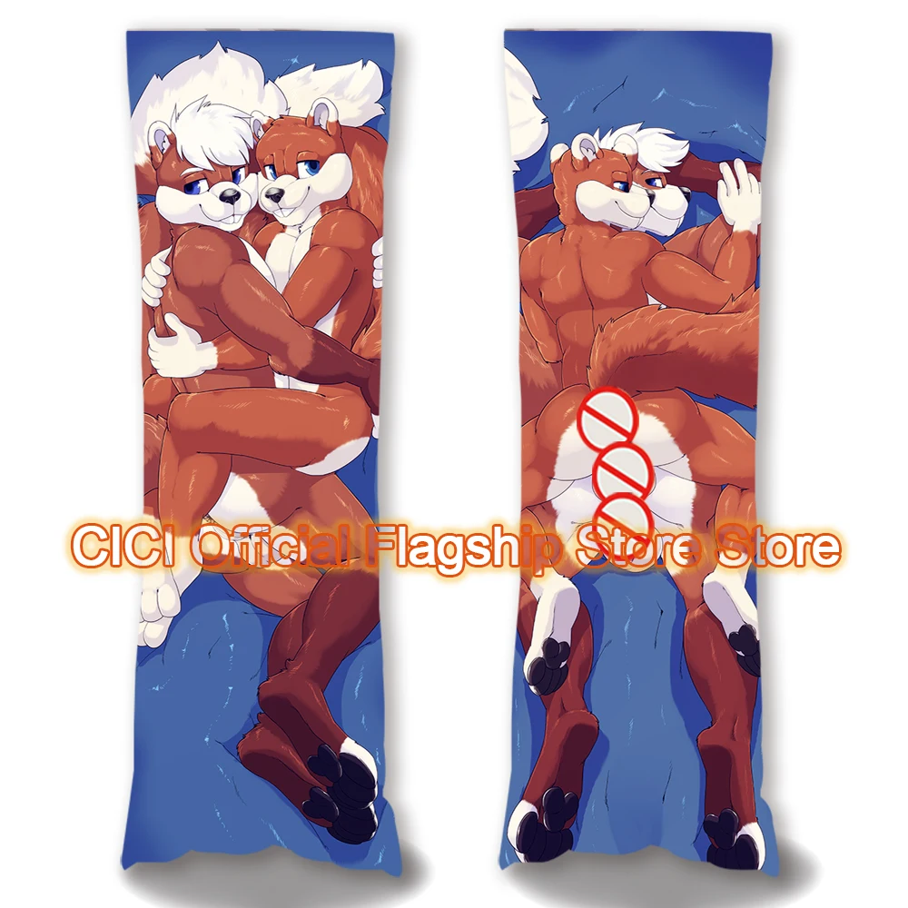Двусторонняя наволочка Dakimakura из аниме с пушистым храповым механизмом и четырьмя
