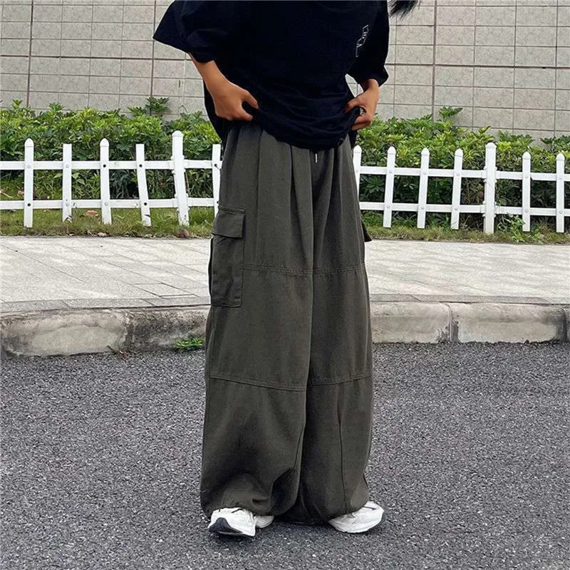 

Y2k Streetwear Cargo Pants Women Oversize Loose Harajuku Big Pockets Female Pant Fashion Straight Wide Leg Lady Hip Hop Trousers