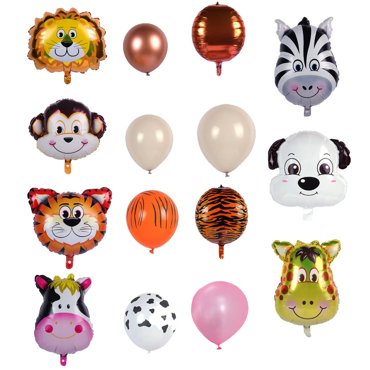 

Jungle Zoo Forest Theme Parti Supplies Animal Striped Foil Balloon Suit Woodland Safari Party Birthday Party Decor Baby Shower
