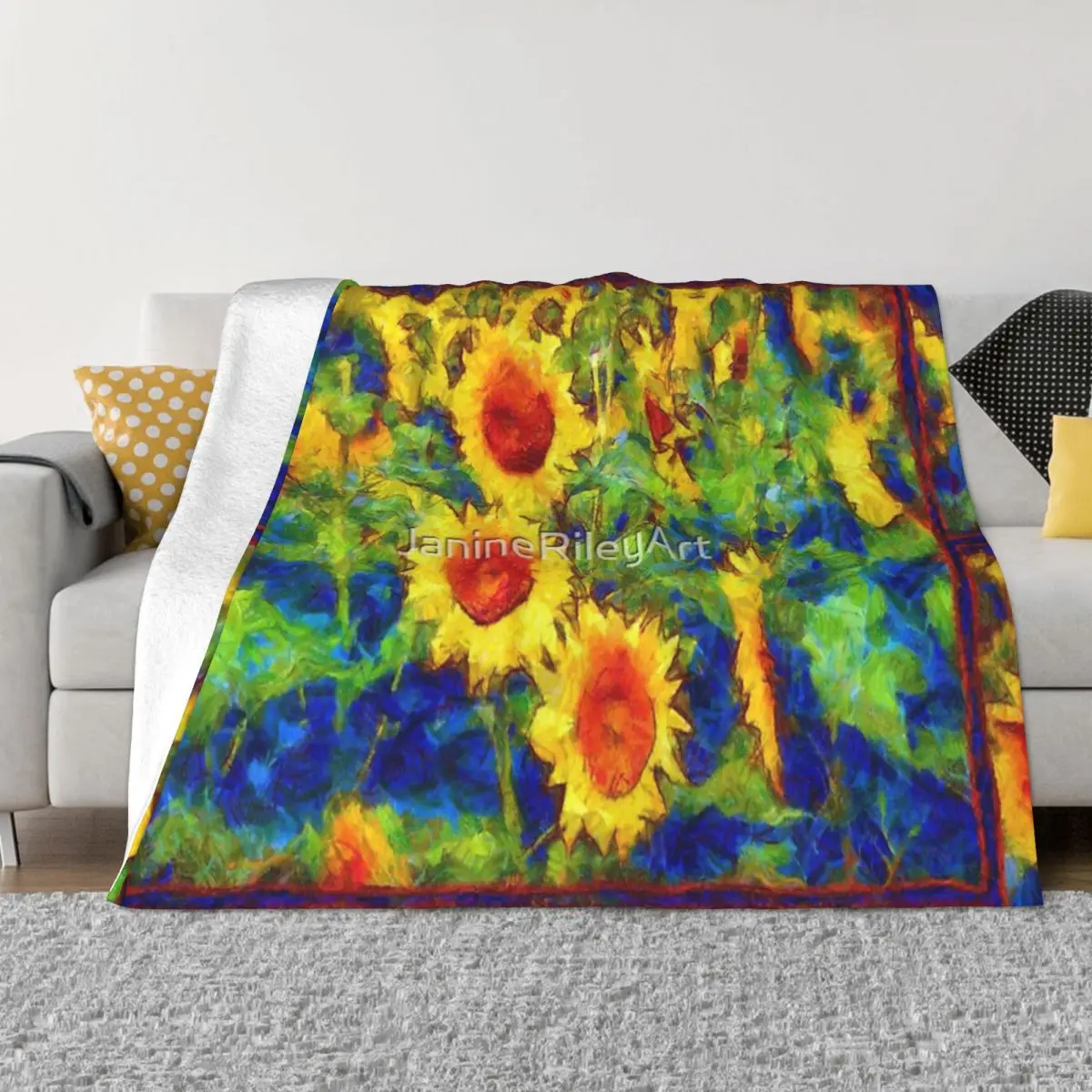 Подсолнухи танцующие в поле-одеяло Girasole покрывало на кровать пляжный диван Чехол