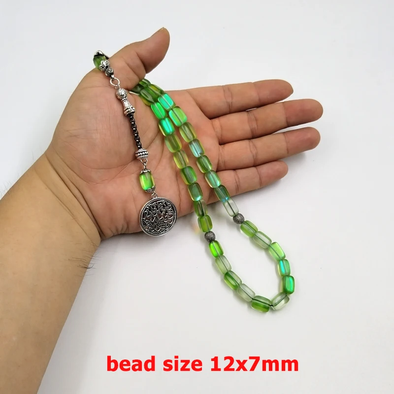 Фото Tasbih женские зеленые кристаллы 33prayer бусины мусульманский Ид ADHA подарок браслет Мисбаха исламские аксессуары на руку №2