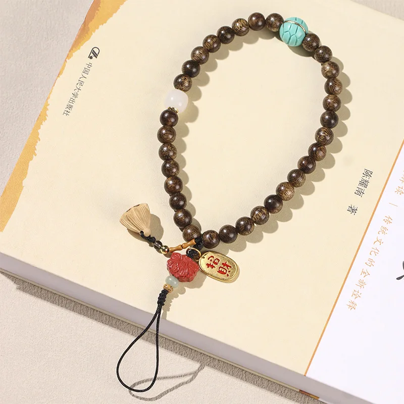

New Natural Agave Art Antique Mobile Phone Chain Short Strap Wrist Mobile Phone Chain Hanging Decoration Vintage Handle