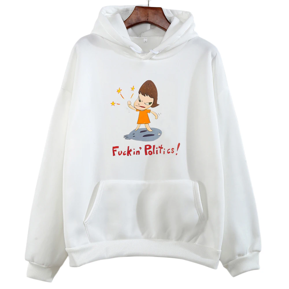 

Yoshitomo Nara Hoodies Comics Funny Aesthetic Printed Sweatshirts for Winter Autumn Cartoon Graphic Pullovers Girls Kawaii Tops