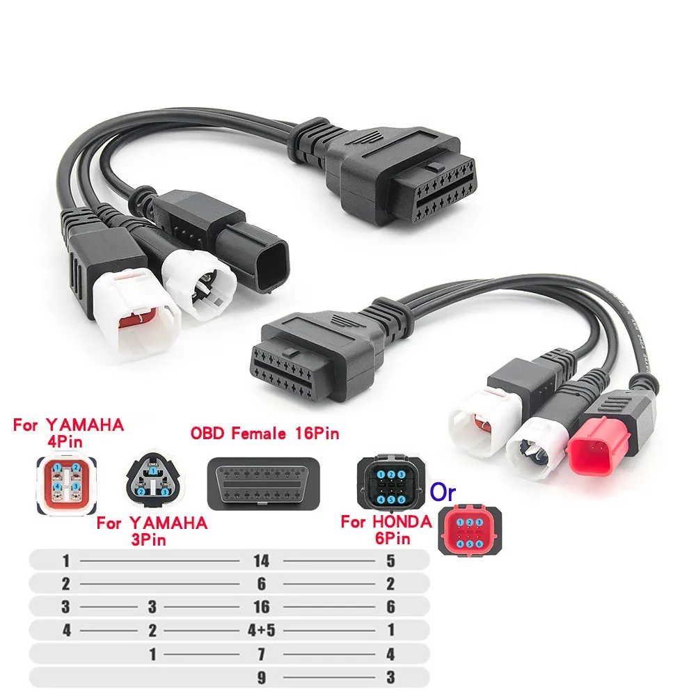 

For yamaha 3+4pin 6pin honda to OBD 16pin cable