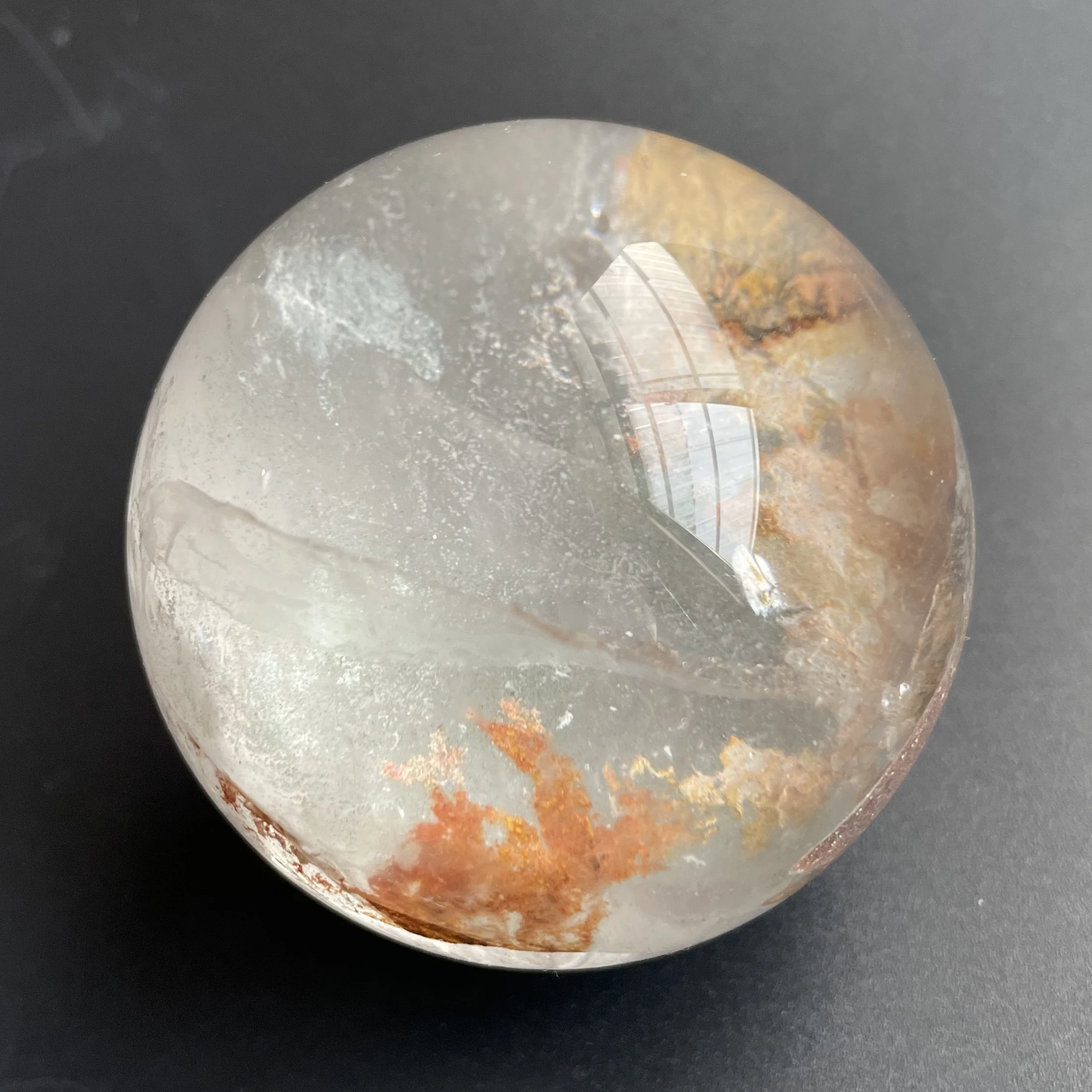 198 г натуральный хрустальный шар зеленая фантомная сфера для украшения камней