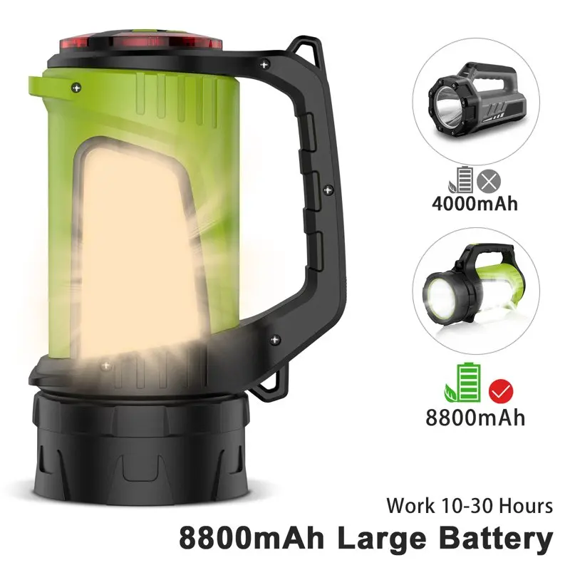 

. Super Bright Portable Rechargeable LED Flashlight Camping Lantern Spotlight Searchlight Emergency Light for Outdoor Adventure.