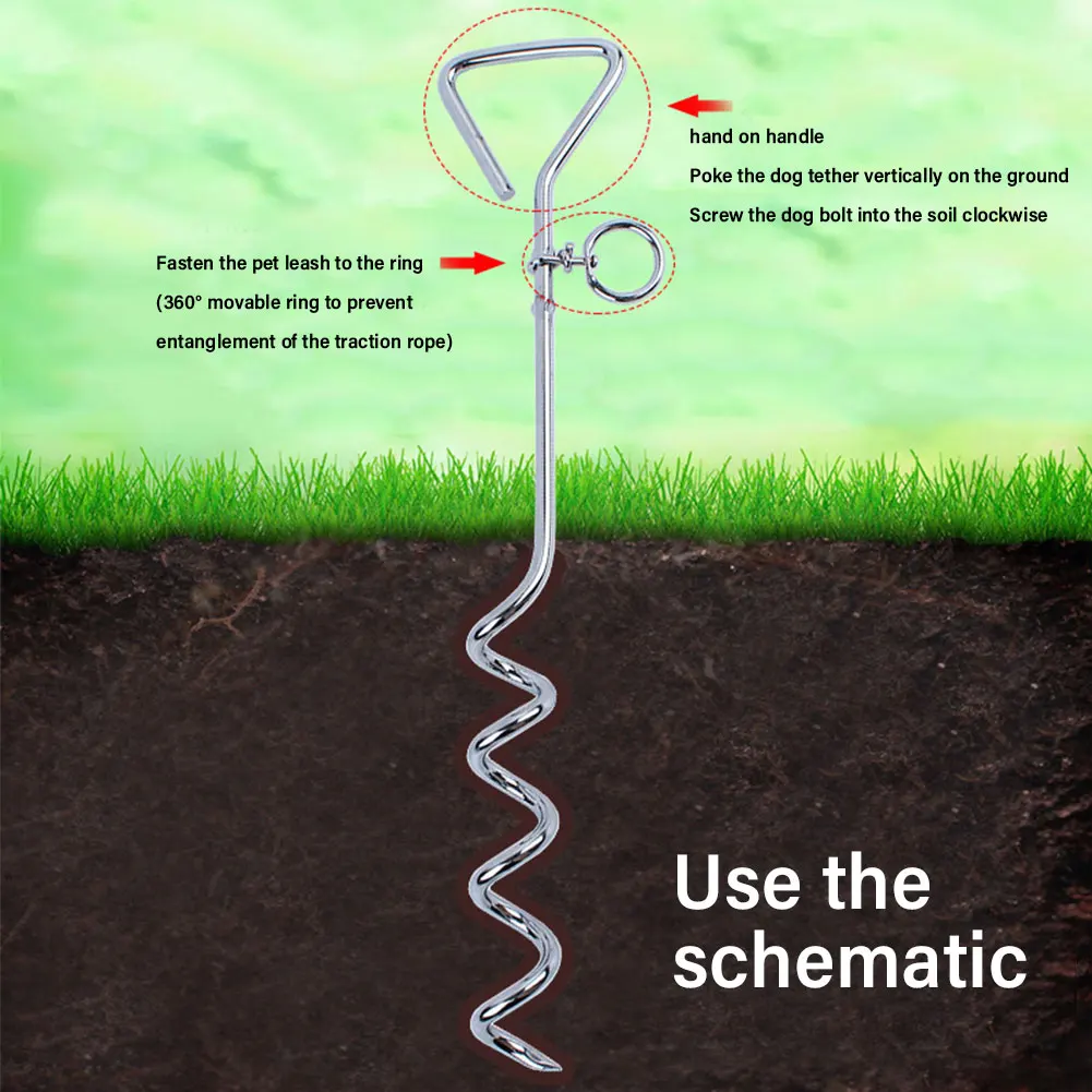 Сверхпрочный спиральный заземляющий галстук для собак с защитой от закручивания
