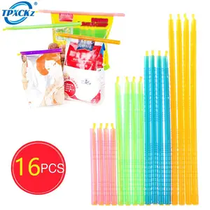Imported 16Pcs 4 Colors Bag Sealer Closure Sticks Portable Food Saver Container Plastic Sealing Clips Fresh-K