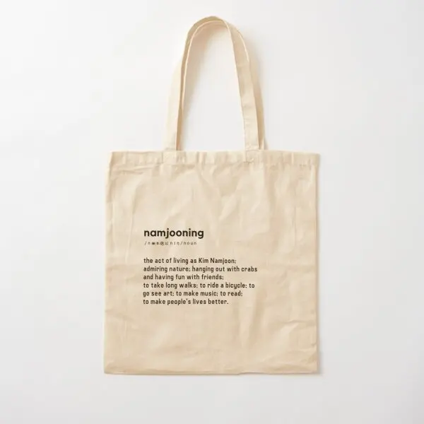 

Namjooning Cotton Canvas Bag Casual Fashion Ladies Printed Reusable Tote Handbag Grocery Unisex Travel Fabric Shoulder Bag