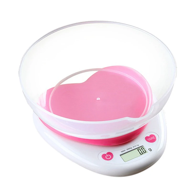 

Heart-Shaped Portable Electronic Scale 5Kg 1G High Precision LCD Electronic Food Scale Kitchen Tool With Tray