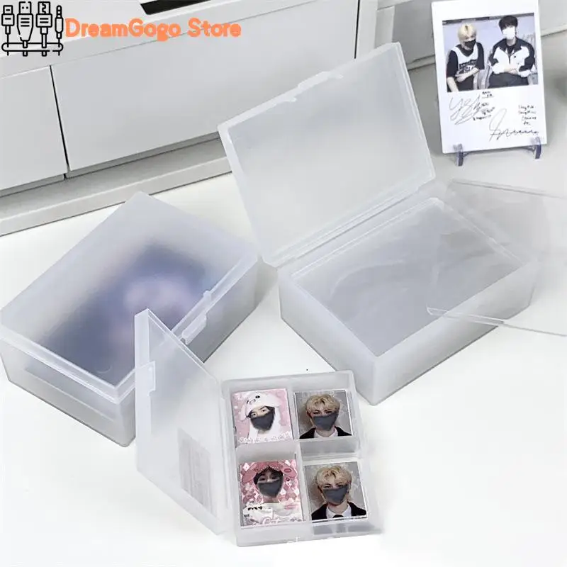 

1PC Mini Transparent Plastic Storage Box Photocards Small Card Storage Box Desk Organizer Box Classification Box Stationery