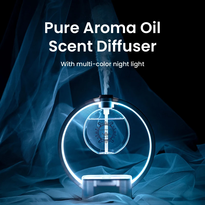 

Oil Diffuser Wall-mounted Sprayer Fogger 6 Scent With Multi-color Aromatherapy Pure Modes Aroma Essential Machine Light Night