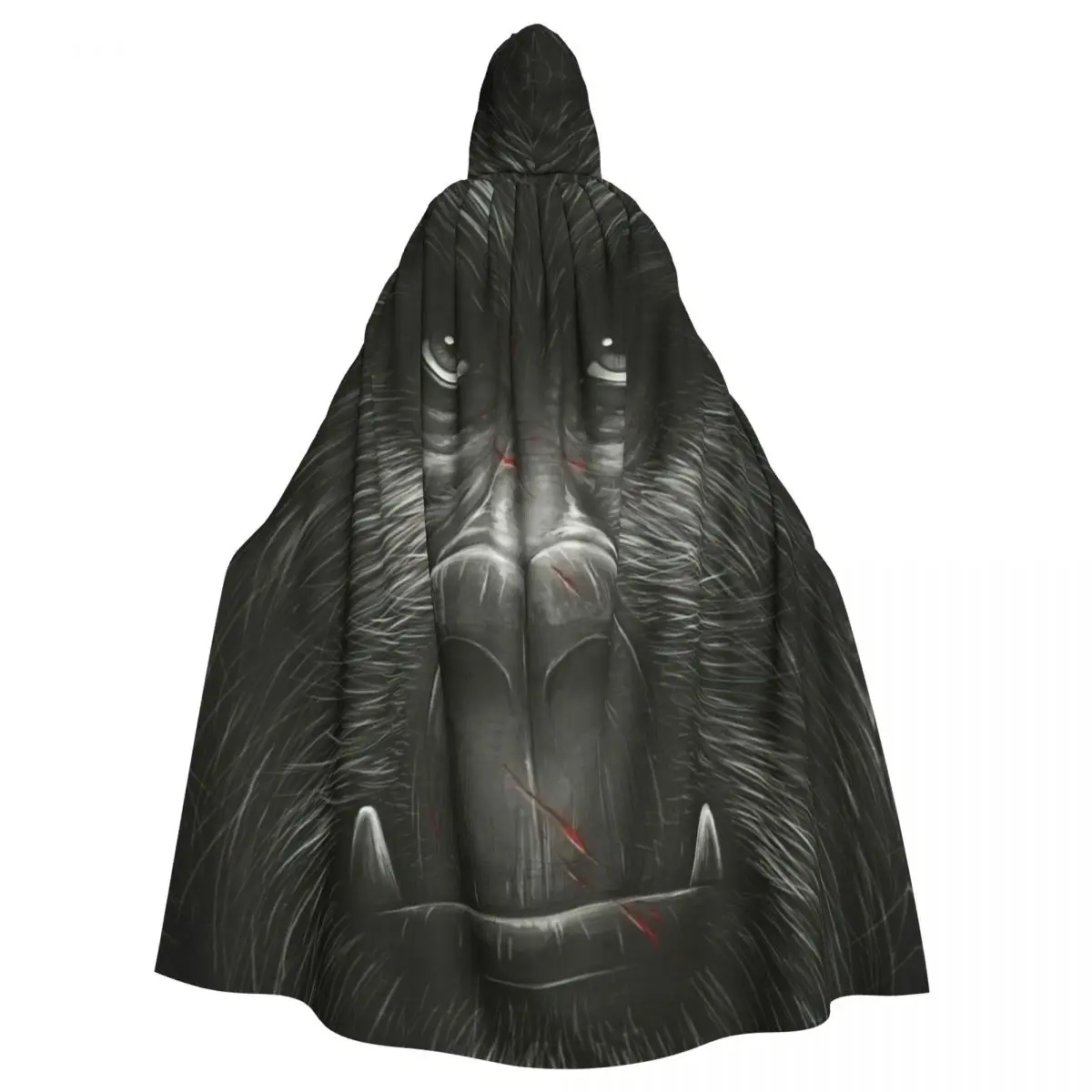 

Monky Kong Hooded Cloak Halloween Party Cosplay Woman Men Adult Long Witchcraft Robe Hood