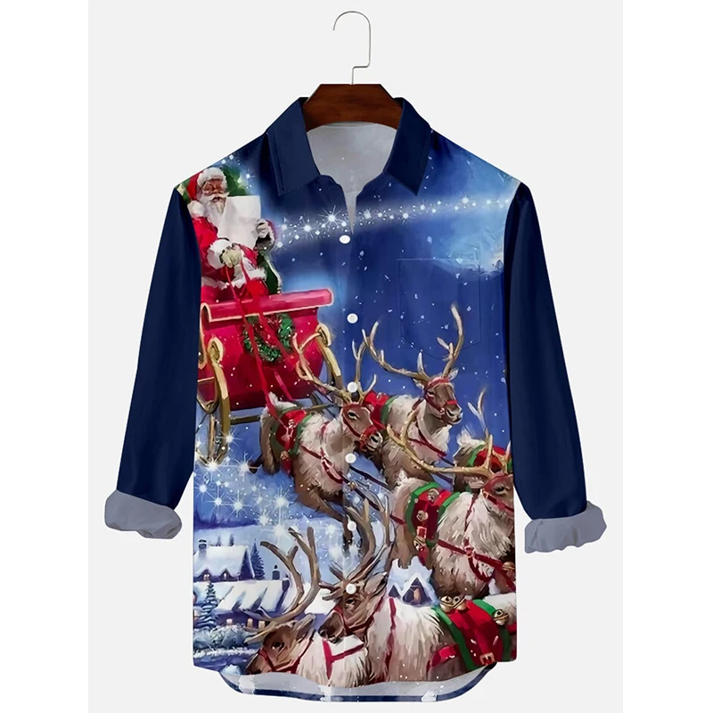 

Badassdude Christmas Creative Design Element Printing Men's Long Sleeve Shirt