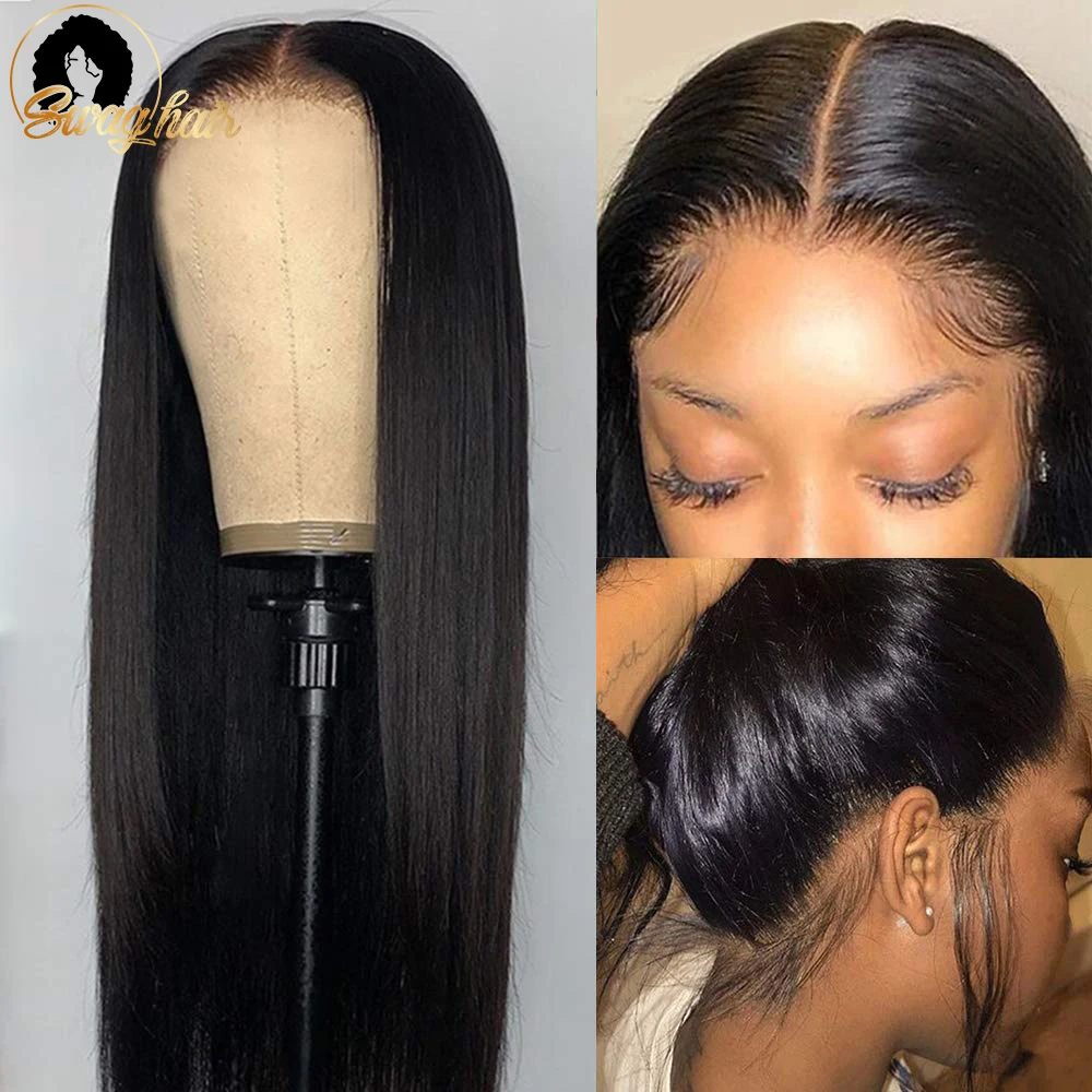 

13x4 Straight Lace Front Human Hair Wigs 180% Density Straight Human Hair Wigs for Women Pre Plucked Hairline with Baby Hair