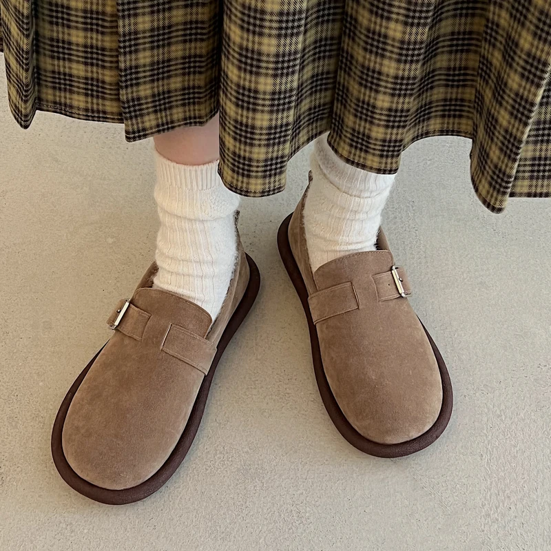 

Women Shoes Autumn Female Footwear Shallow Mouth Casual Sneaker Round Toe All-Match British Style Fall Dress Retro Preppy New