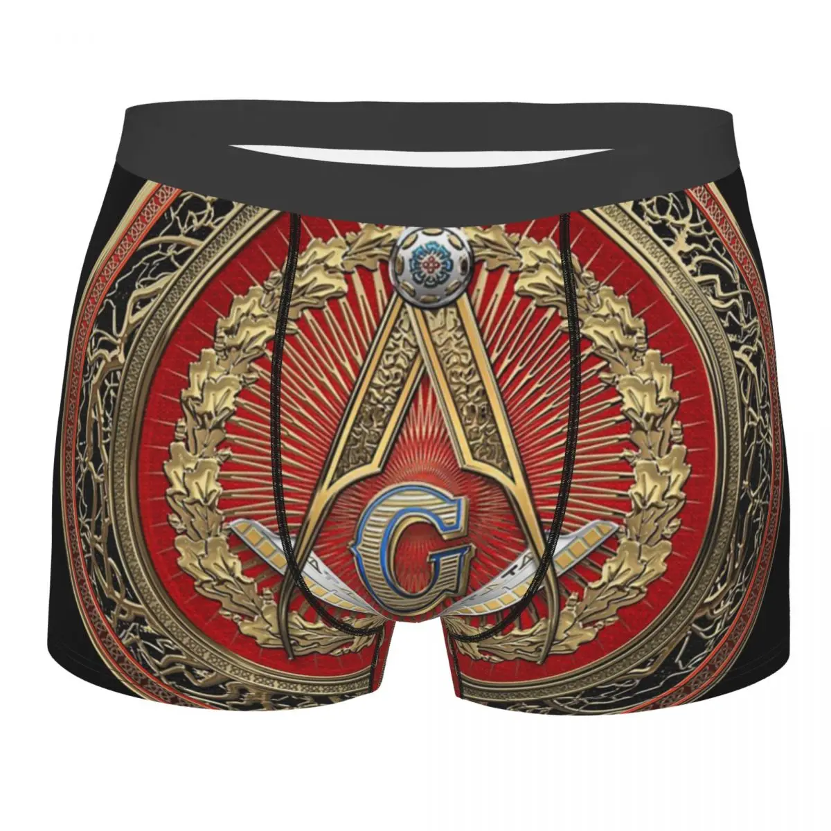 Мужские трусы-боксеры Masonic с символикой серебристые 3 градусами сексуальные