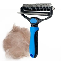 undercoat rake for dogs pet grooming brush dog shedding brush with sturdy anti slip rubber handle pet dematting tool for knots