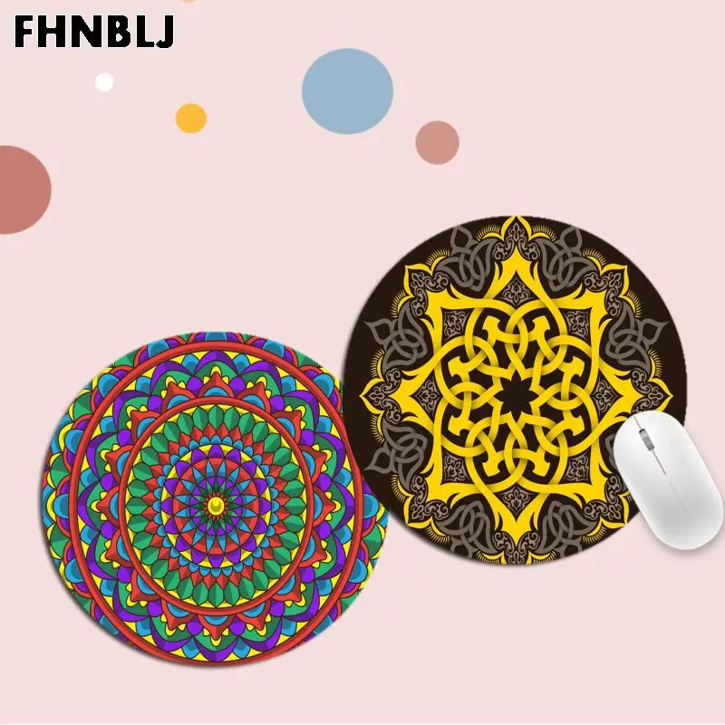 

Mandala Flower Non-slip Round Keyboard Mat Table Mat Students Cabinet Gamer Desktop Mousepad Cup Mats for PC Computer Table