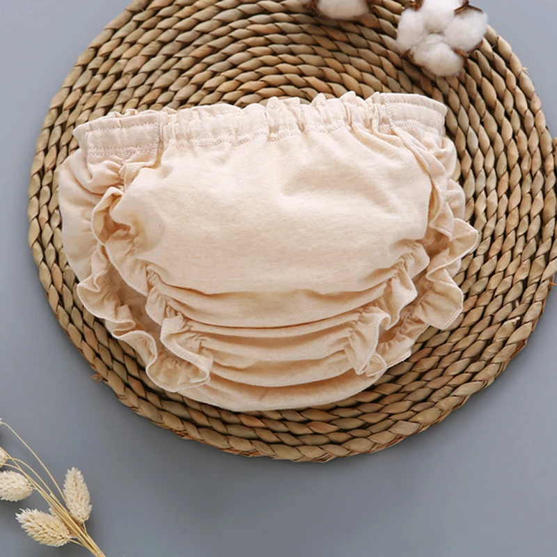 

Girl Fashion Solid Color Lace Cotton Underpants Infant The Diaper Pants Baby Leisure Triangle Pants Child Bread Pants PP Pants