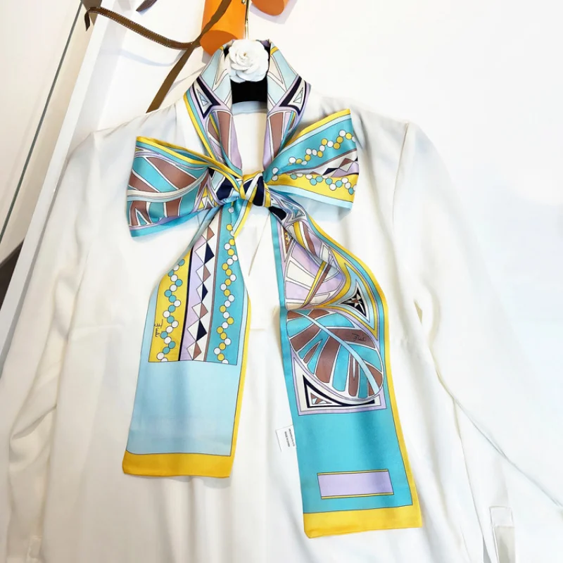 Осенне-зимний новый шарф ручная роспись двухслойный Печатный саржевый Атласный