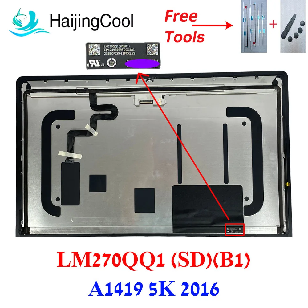 

New LCD Screen LM270QQ1 SDB1 LM270QQ1 (SD)(B1) For iMac Retina 27" 5K Late 2015 IPS A1419 5120x2880 EMC2834 661-03255