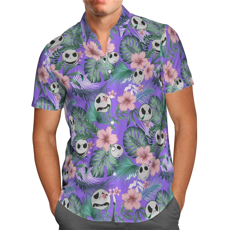 Hawaii Shirt Beach Summer Skull Hawaiian Shirt 3D Printed Men's Shirt Women Tee hip hop shirts cosplay costume 04