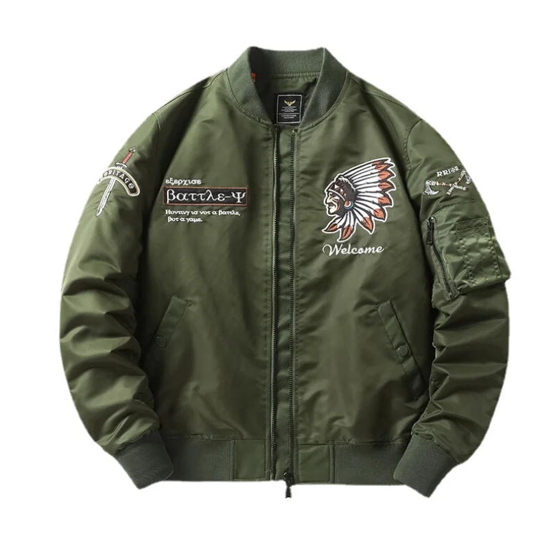 

Spring/autumn New Bomber Jacket Heavy Industry Embroidered Baseball Uniform Men's Jacket Tooling Coat Chaqueta De Los Hombres