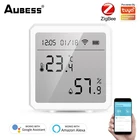 Умный Wi-Fi датчик температуры и влажности Tuya, комнатный гигрометр, термометр с ЖК-дисплеем, голосовое управление, Alexa Google Home