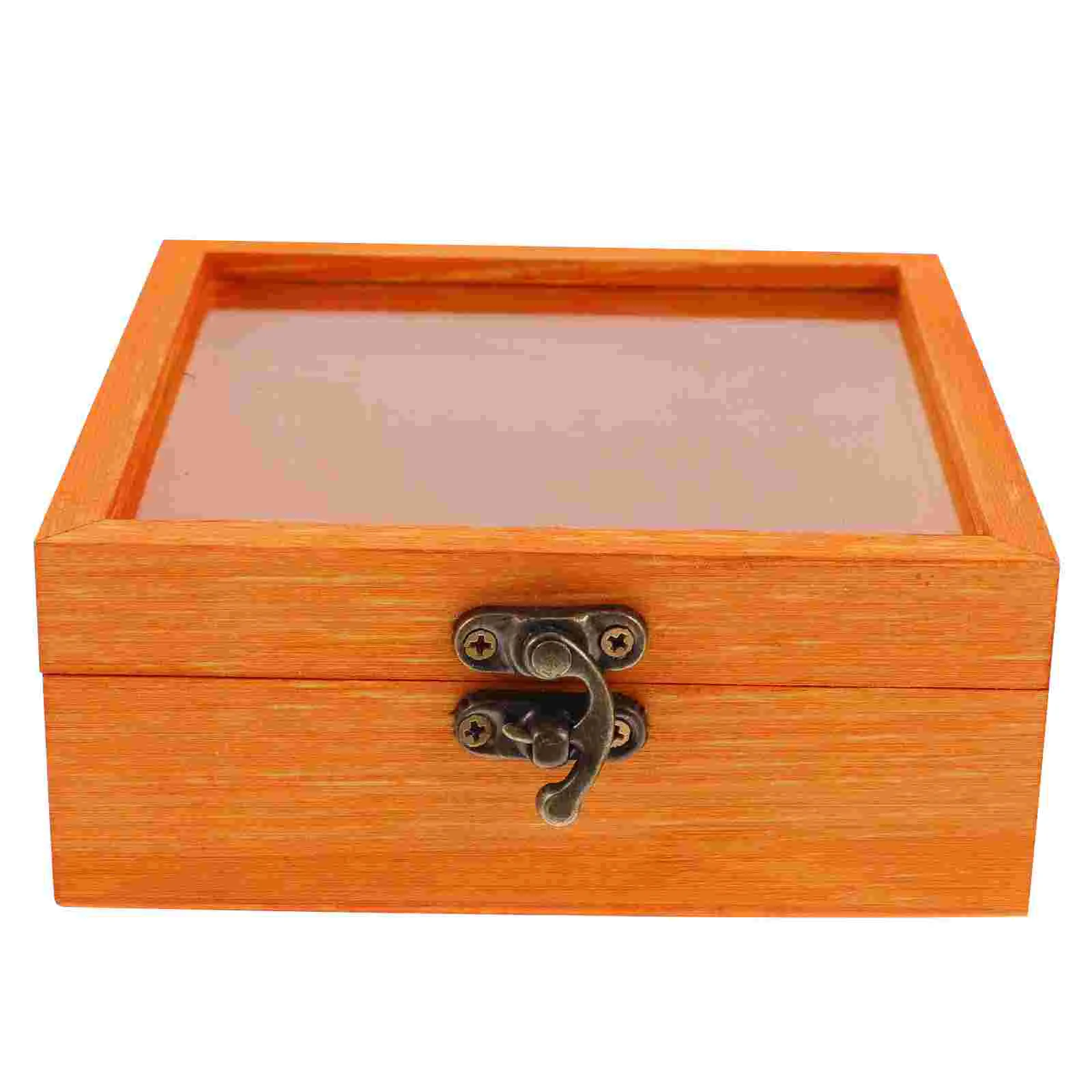 

Retro Transparent Wooden Box Decor Jewelry Displaying Case Gift Specimen Sundries Baby Household Storage
