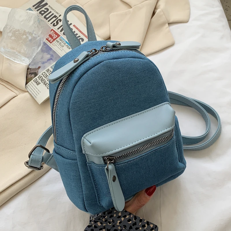 

Модный джинсовый мини-рюкзак для женщин, роскошный маленький кошелек для девочек-подростков, милый дизайнерский мешок, кавайная сумка