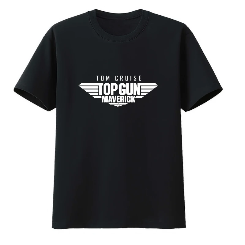 

Top Gun Classic Logo Movie Poster Cotton T-Shirts Koszulki Breathable Short-sleev Tops Y2k Harajuku Mens Clothes for Men O-neck