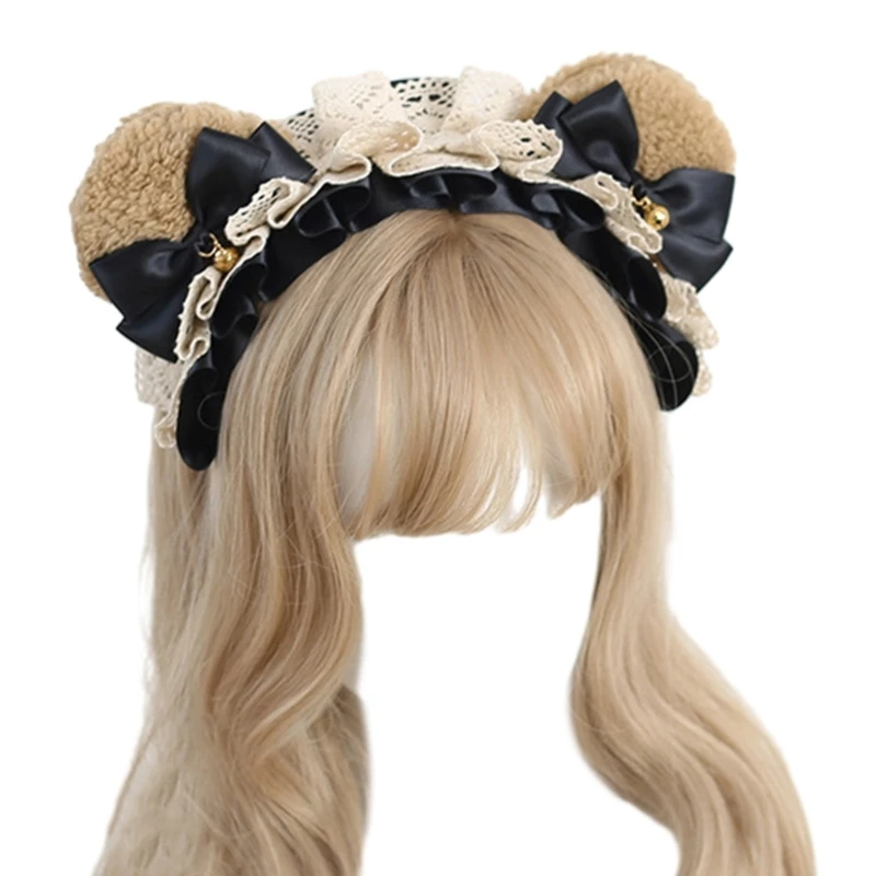 

Bear Ear Bowtie Headband Role Play Party Hairhoop Cosplay Costume Head Accessory drop shipping