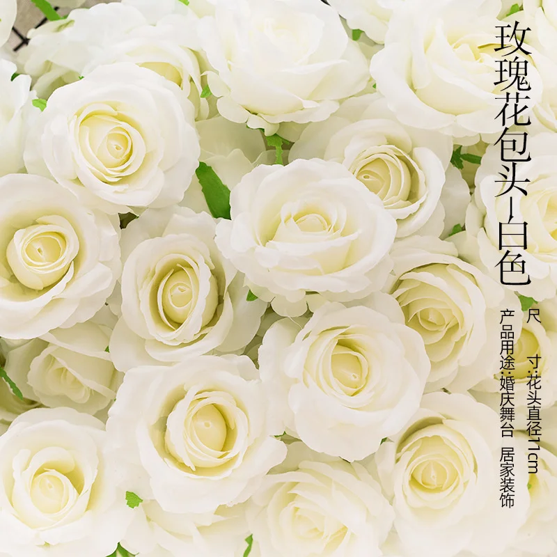 

1Pcs Rose Head 11CM Artificial Flowers White Bride Bouquet Silk Flower For Wedding Party Decorative Scrapbooking DIY Wreath