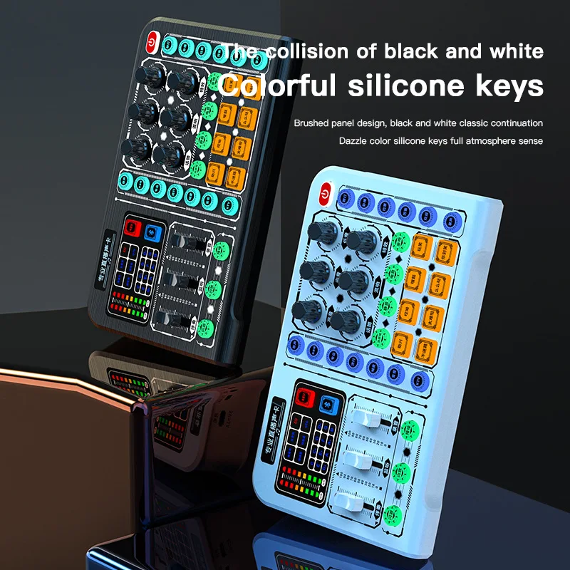 

Professional Live Sound Card Noise Reduction Sound Board Sound Mixer Board Lighting Effect Live Sound Card Voice Changer