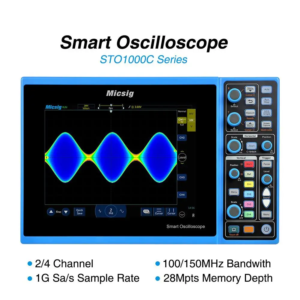 

Micsig STO1102C Digital Smart Oscilloscope 100MHz 2CH Handheld Oscilloscope Automotive Scopemeter Oscilloscope