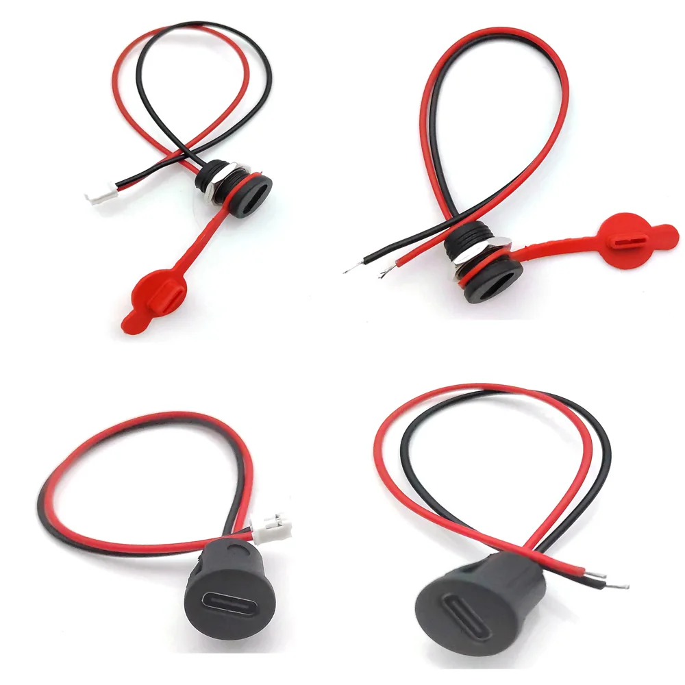 

5pcs USB Connector Type-C Waterproof with PH 2.0 nut locking plate Female TPC Waterproof High Current Fast Charging jack port
