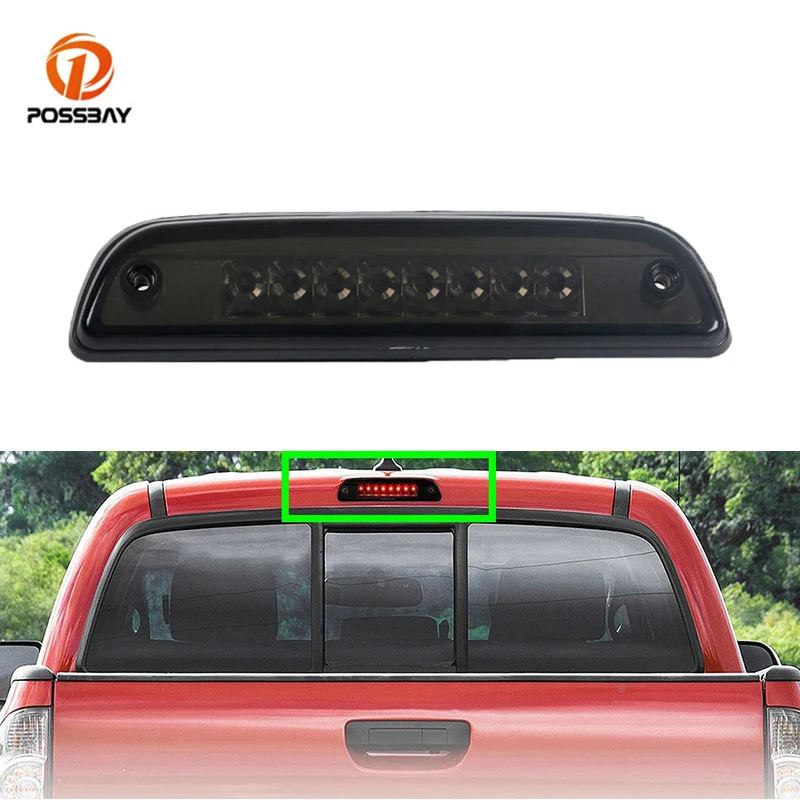 Car Rear Third 3rd LED Brake Light Smoke Lens Cover Red Tail Stop Signal Lamp Auto Exterior Parts for Toyota Tacoma 1995-2017