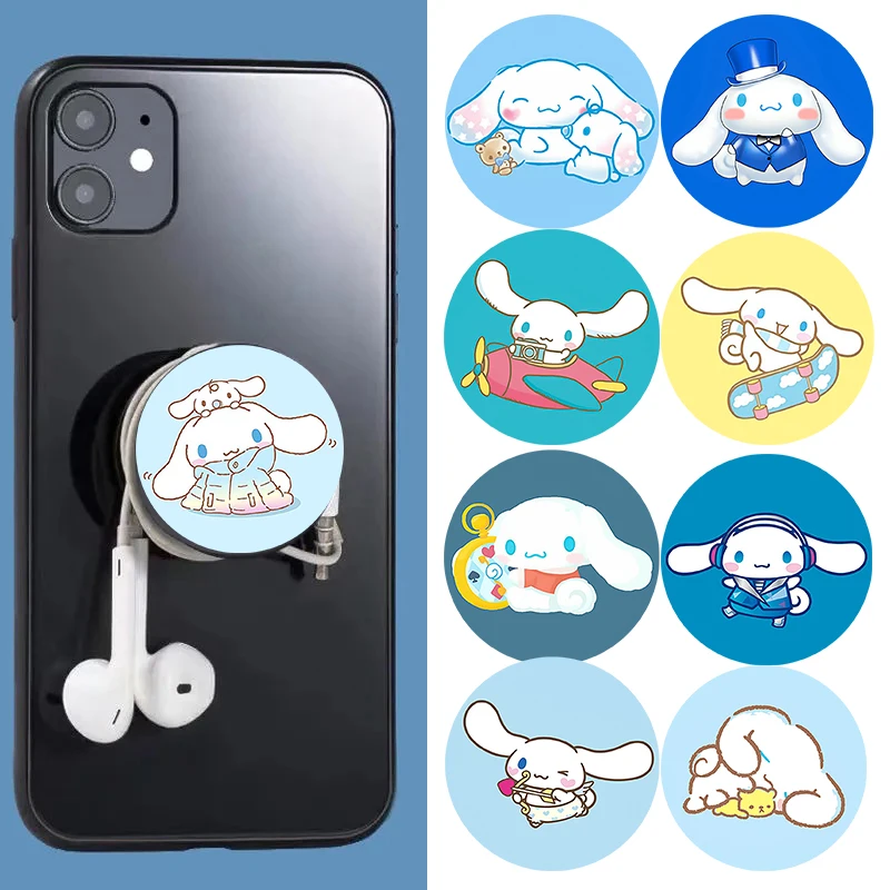 

Cinnamoroll Kawaii Sanrio Foldable Mobile Phone holder Lazy Custom Airbag Retractable Paste Type Cute Cartoon Gift Phone Buckle