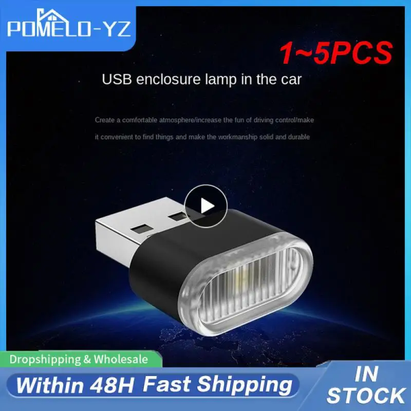 

1~5PCS Mini USB Light LED USB Night Light Modeling Car Ambient Light Neon Interior Light Car Jewelry (5 kinds of light colors)