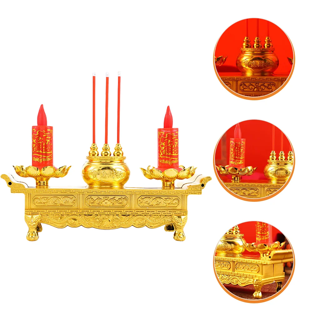 

Chineselight Ledlampelectric Altarflameless Supplies Ornaments Shui Feng New Candlesticks Decor Year Ancient Candleholder Flower