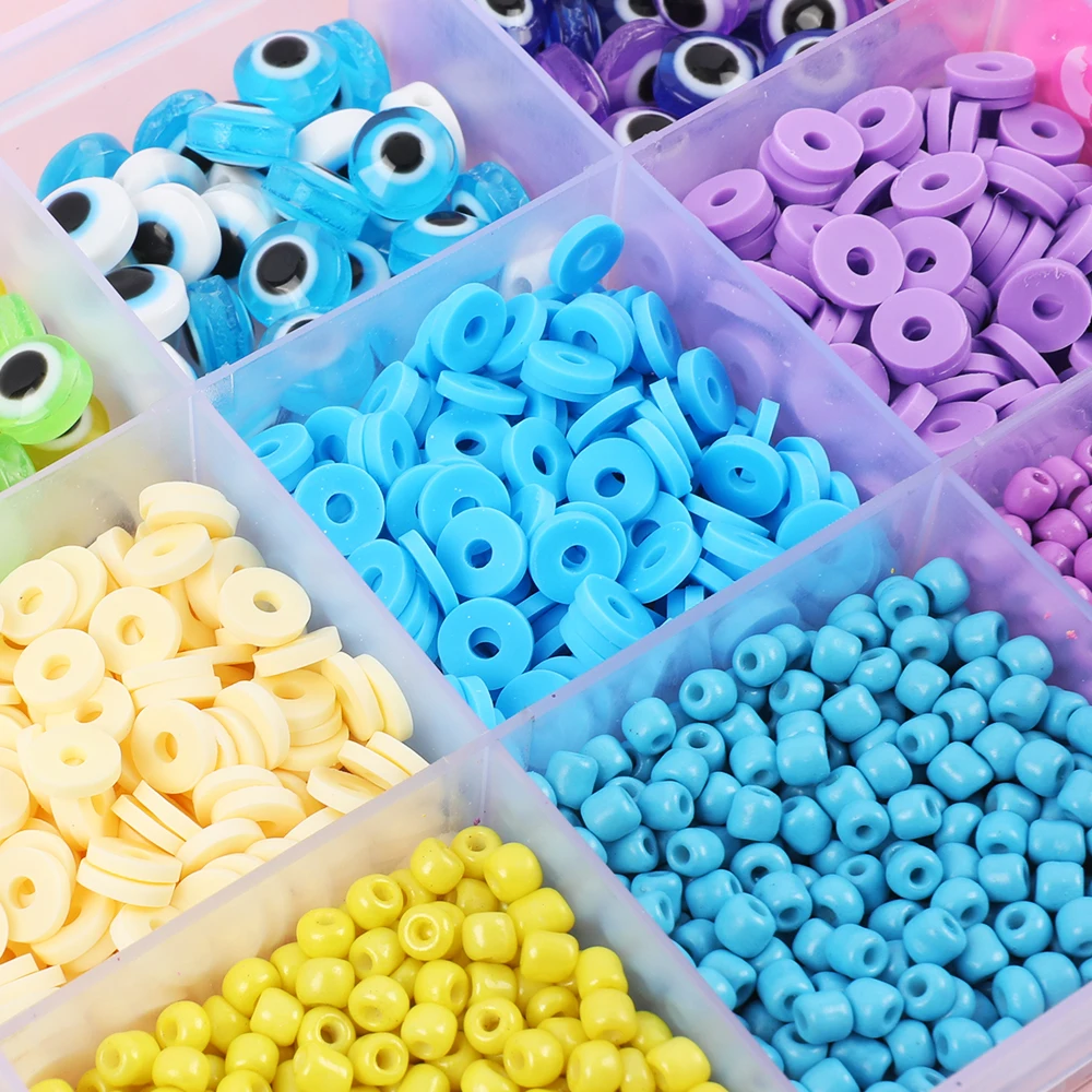 Makersland Набор браслетов из глиняных бусин комплект с дьявольским глазом для