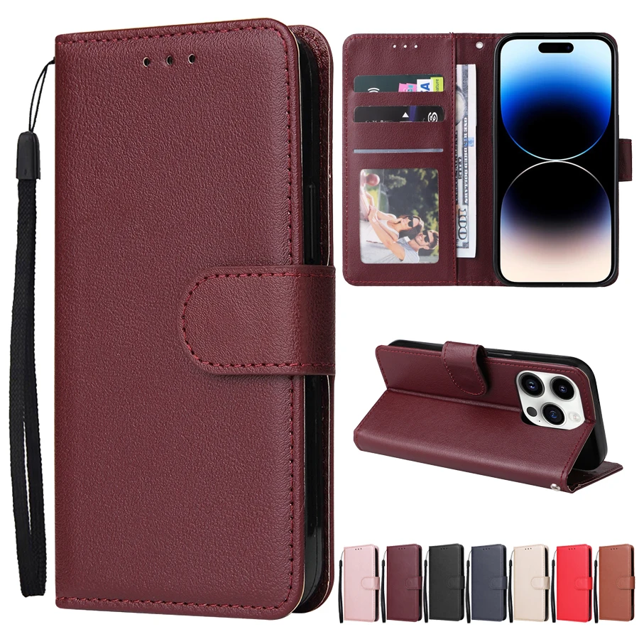 

Wallet Card Slot Stand Magnetic Flip Leather Anti Drop Case For iPhone 15 14 Pro Max 13 Mini 12 11 SE 2022 2020 X XS XR 8 7 Plus