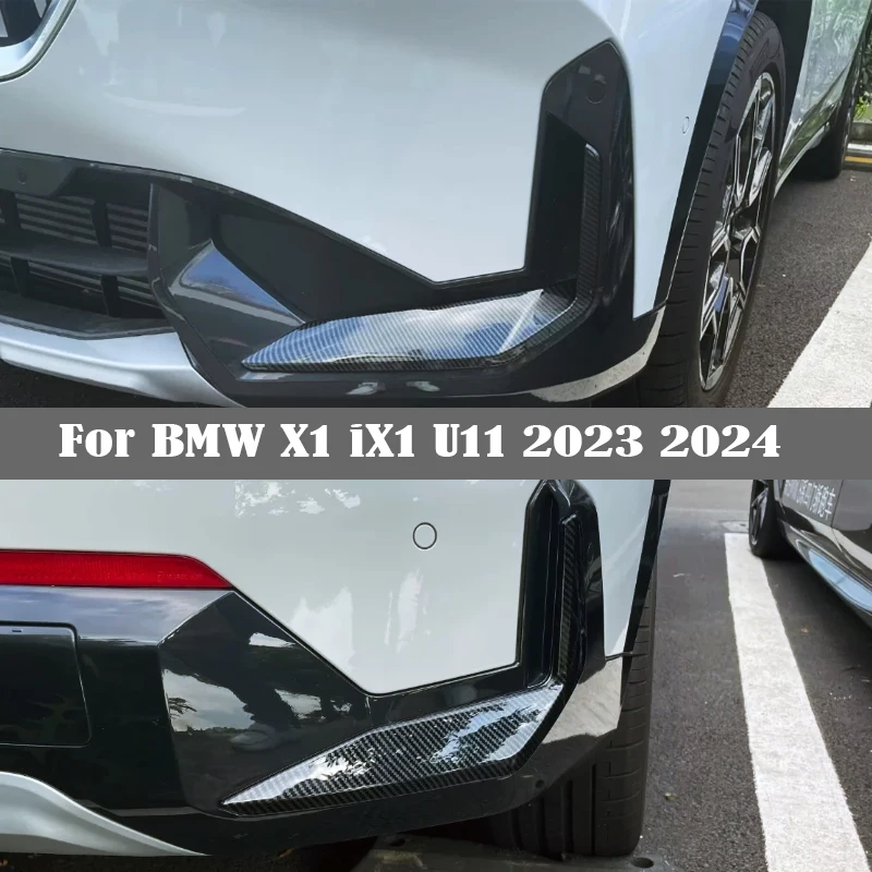 

For BMW X1 U11 X Design 2023 2024 + ABS Front Bumper Lip Splitter Side Air Vent Intake Fog Lamp Frame Spoiler Body Kits Trim