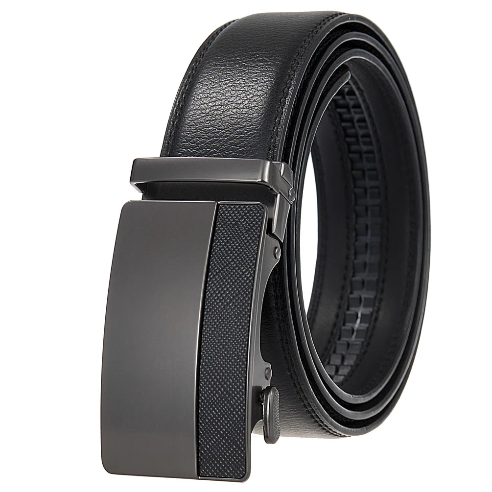 Men's Fashion Leather Genuine Belt Fashion Alloy Luxury Automatic Buckle Leather For Men's Belt Jeans Dress Belt