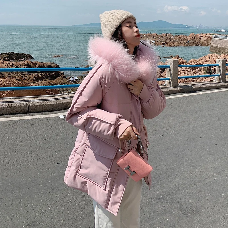 Women Solid Color Casual Fashion Patchwork Thickening Down Jacket Female New Cotton-padded Bread Clothes Coat Winter Loose Short