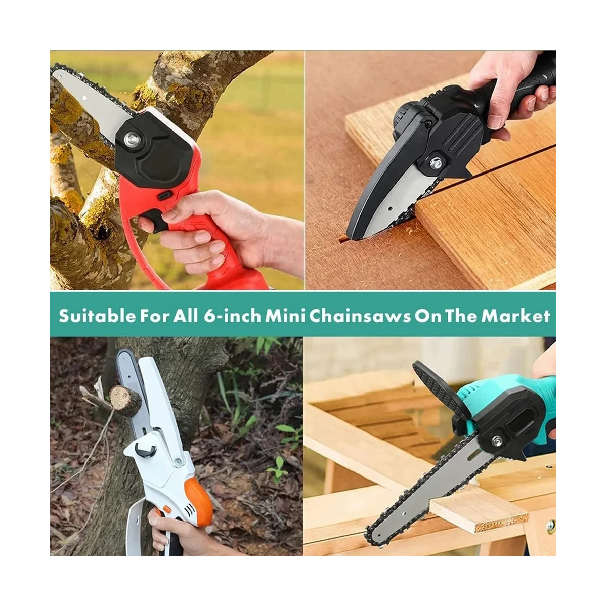 5 шт. 6-дюймовая стандартная цепь с 2 запасными стержнями цепной пилы для