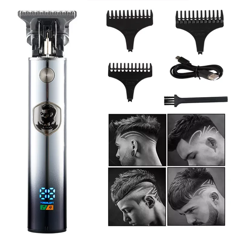 

Trimmer For Man USB Rechargeable T-Outliner LCD Hair Clipper Barber Shop Men's Shaver Trimmer Beard Hair Cutting Machine