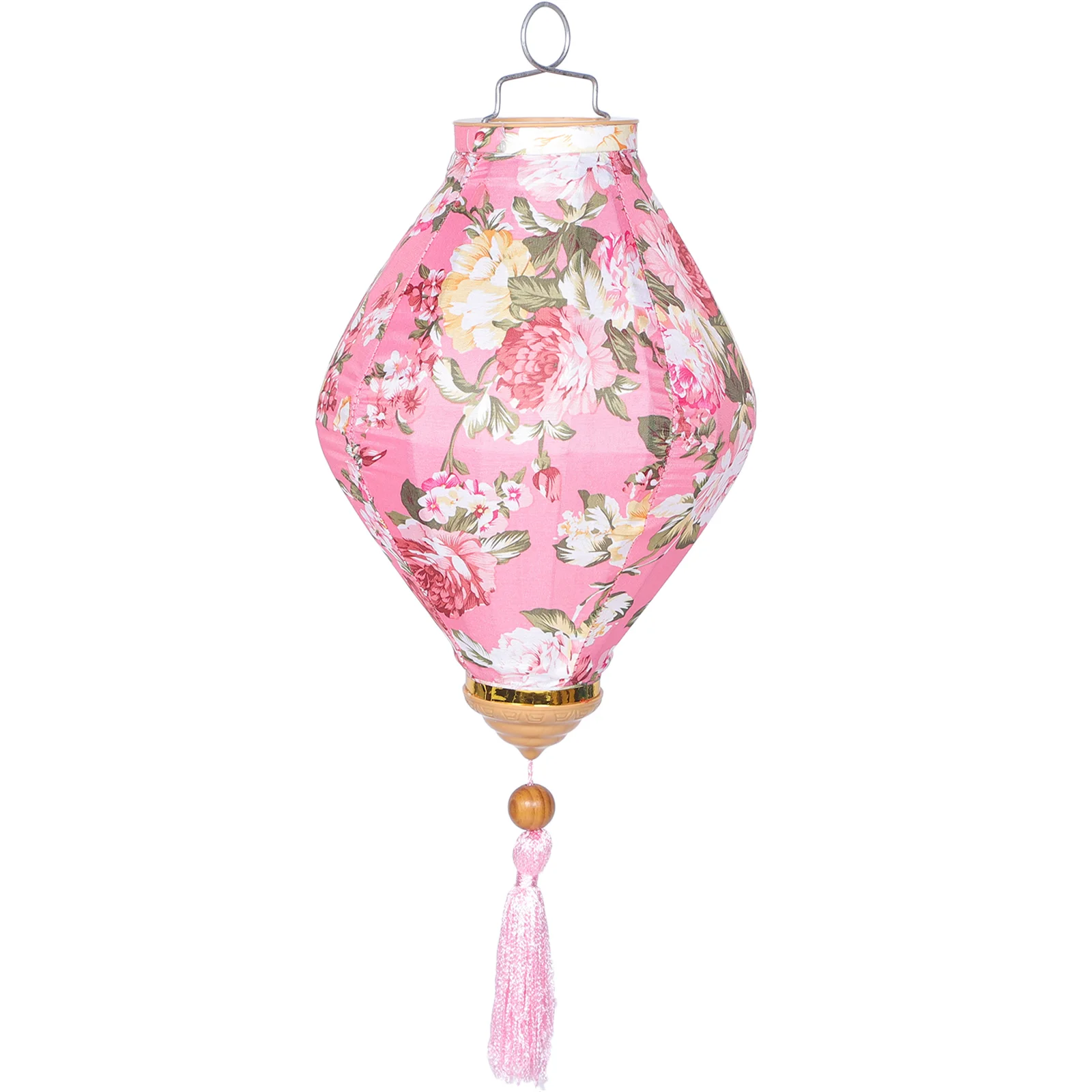 

Праздничные фонари с украшением-фонариками для осени, Очаровательные китайские треугольные шелковые тканевые уличные фонари с цветочным узором для середины осени