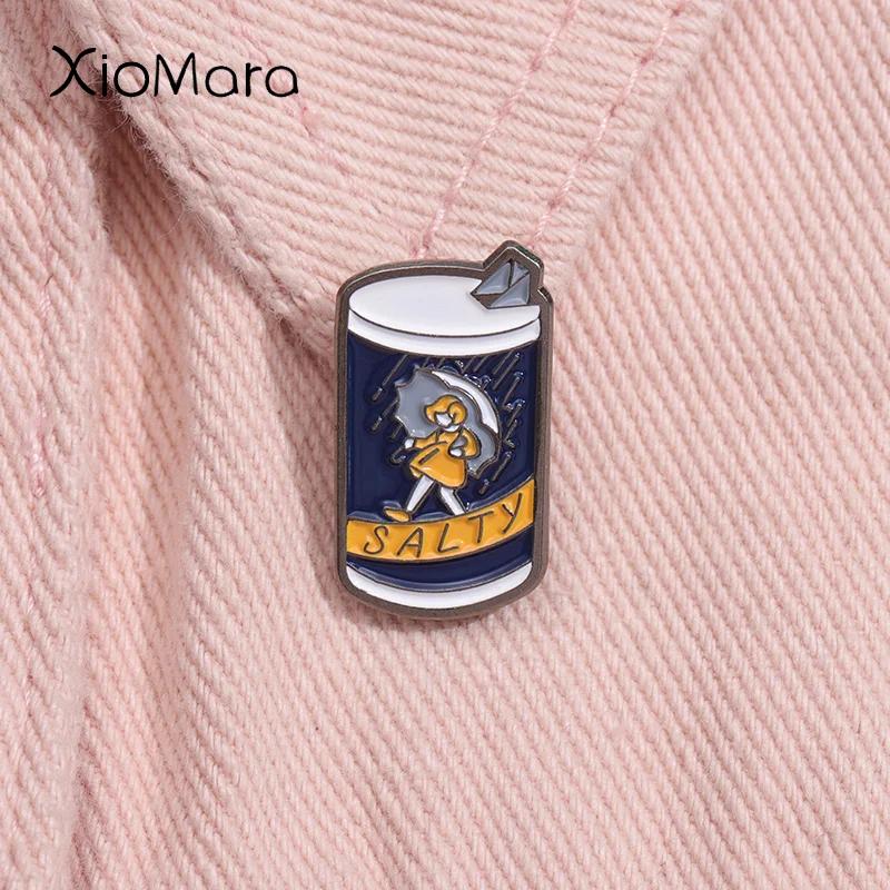 

Morton Salt Girl Enamel Pin Cute Funny Brooch Great Bachelorette Gift Laple Backpack Badge Jewelry Decoration For Women